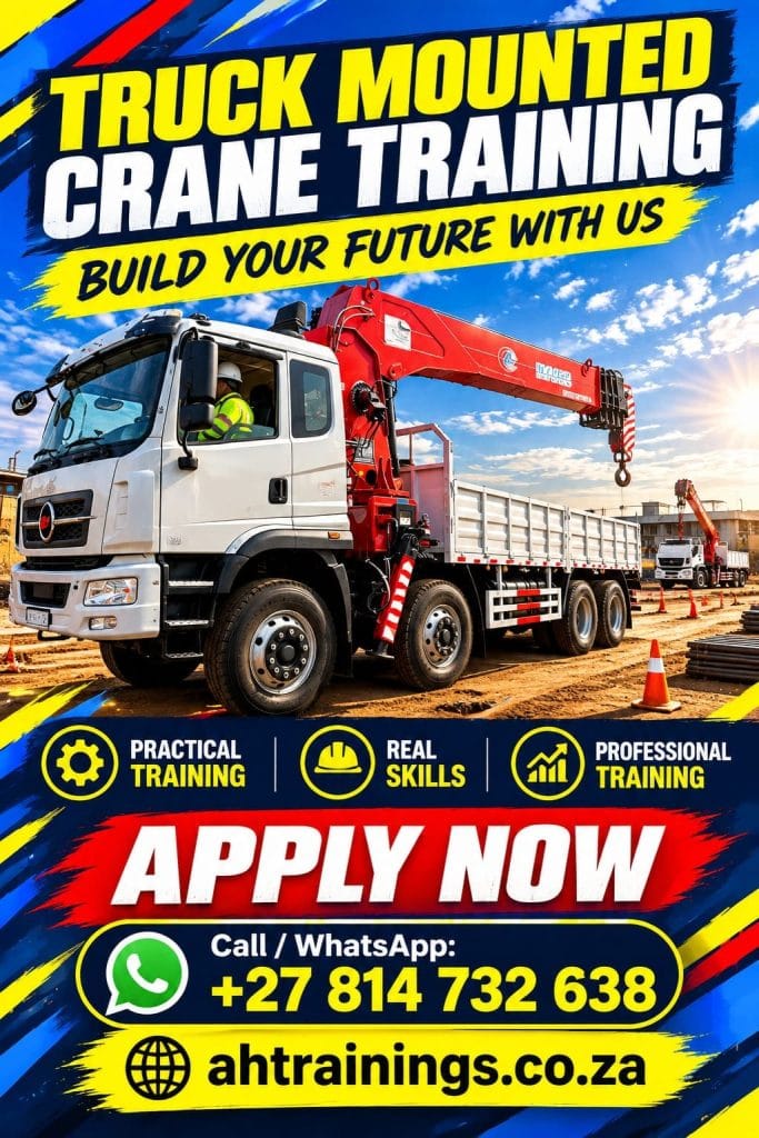 Truck Mounted Crane Certificate Training Course Truck Mounted Crane Course Prices Truck Mounted Crane Driver Certificate Truck Mounted Crane Training Prices Truck Mounted Crane Licence Cost Prices Truck Mounted Crane Cost Prices in South Africa