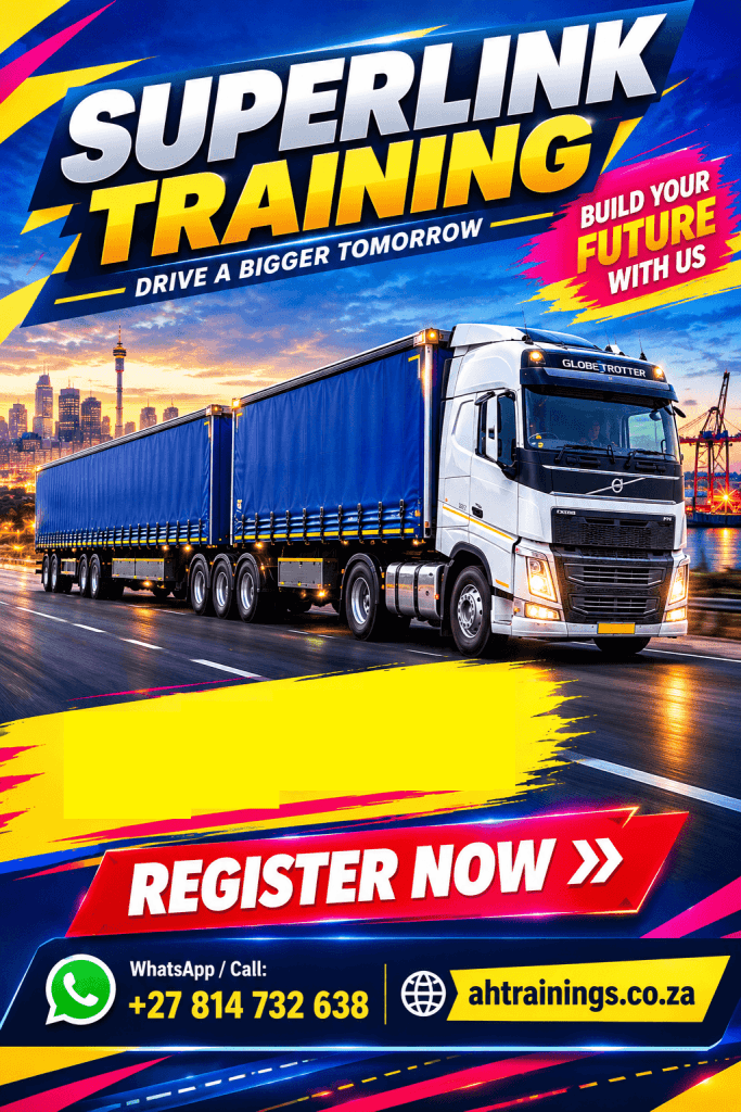 Superlink Certificate Training Course Superlink Training Academy Superlink Driver Course Prices Superlink Driving Certificate Superlink Training Prices Superlink Licence Cost Prices Superlink Cost Prices in South Africa Truck Driver Course Prices Truck Driver Training Cost in South Africa Meyerton Superlink Training Code 14 Training Academy in Johannesburg Code 14 Course Prices Code 14 Licence Prices