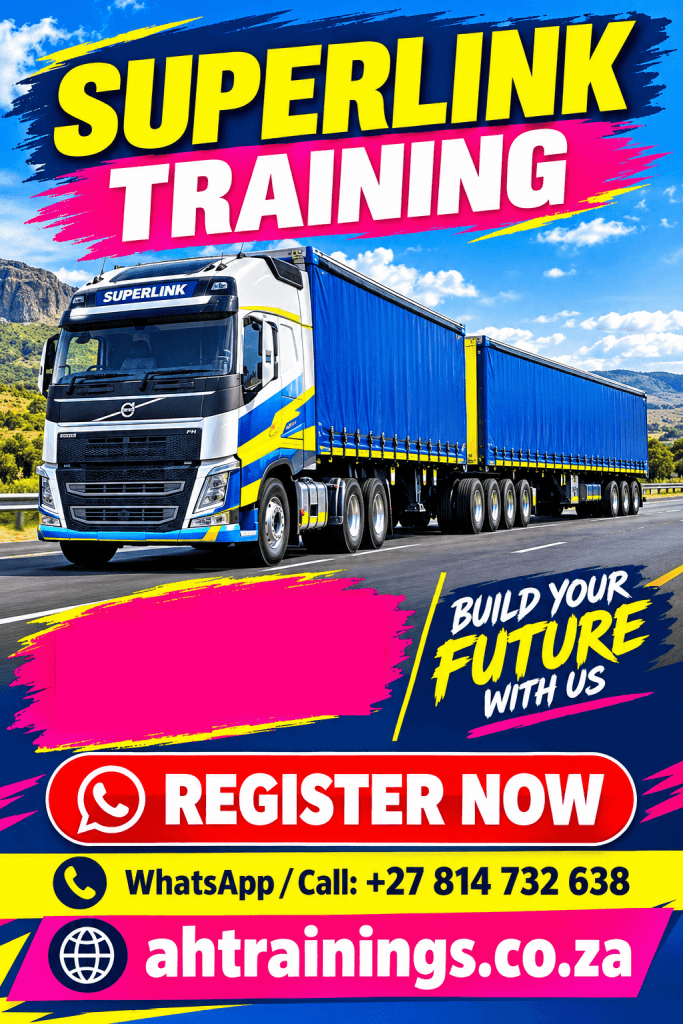 Superlink Certificate Training Course Superlink Training Academy Superlink Driver Course Prices Superlink Driving Certificate Superlink Training Prices Superlink Licence Cost Prices Superlink Cost Prices in South Africa Truck Driver Course Prices Truck Driver Training Cost in South Africa Meyerton Superlink Training Code 14 Training Academy in Johannesburg Code 14 Course Prices Code 14 Licence Prices
