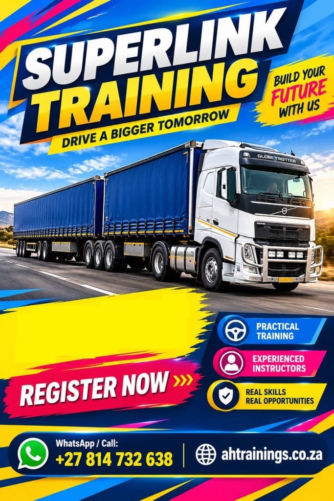 Superlink Certificate Training Course Superlink Training Academy Superlink Driver Course Prices Superlink Driving Certificate Superlink Training Prices Superlink Licence Cost Prices Superlink Cost Prices in South Africa Truck Driver Course Prices Truck Driver Training Cost in South Africa Meyerton Superlink Training Code 14 Training Academy in Johannesburg Code 14 Course Prices Code 14 Licence Prices