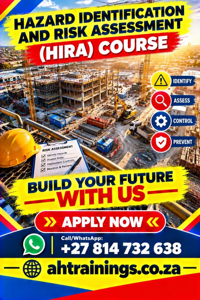 Hazard Identification and Risk Assessment (HIRA) Training Course Certificate Training Course Hazard Identification and Risk Assessment (HIRA) Course Prices Hazard Identification and Risk Assessment (HIRA) Certificate Hazard Identification and Risk Assessment (HIRA) Training Prices Hazard Identification and Risk Assessment (HIRA) Certificate Cost Prices Hazard Identification and Risk Assessment (HIRA) Training Cost Prices in South Africa.