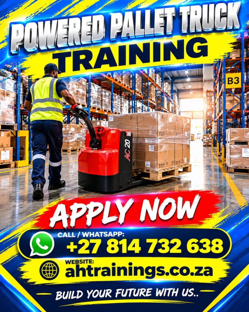 Powered Pallet Truck PPT Certificate Training School Course Powered Pallet Truck PPT Course Prices Operator Certificate Powered Pallet Truck PPT Training Prices Licence Cost Prices Cost Prices in South Africa